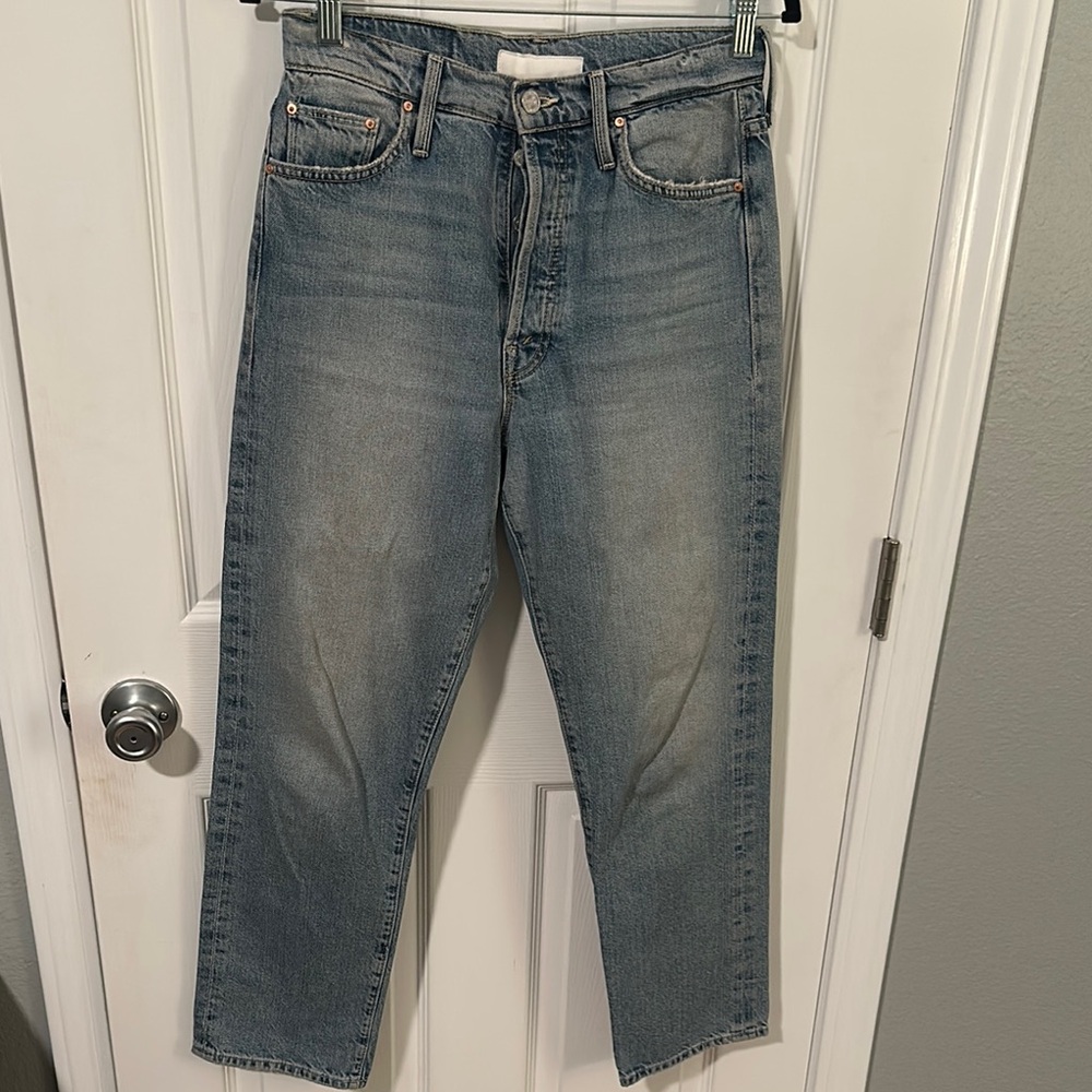 MOTHER Blue Straight Leg Jeans Vintage-Inspired